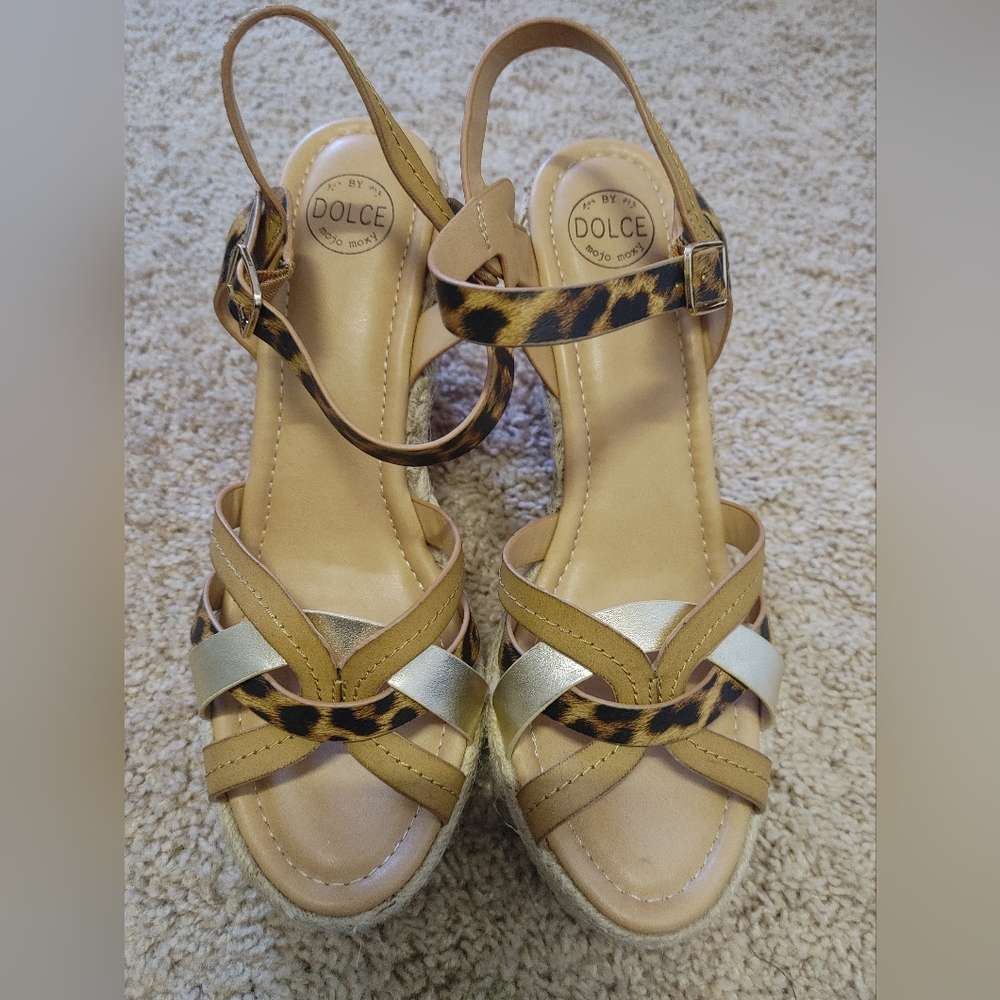 Dolce Leopard Print Wedges 10